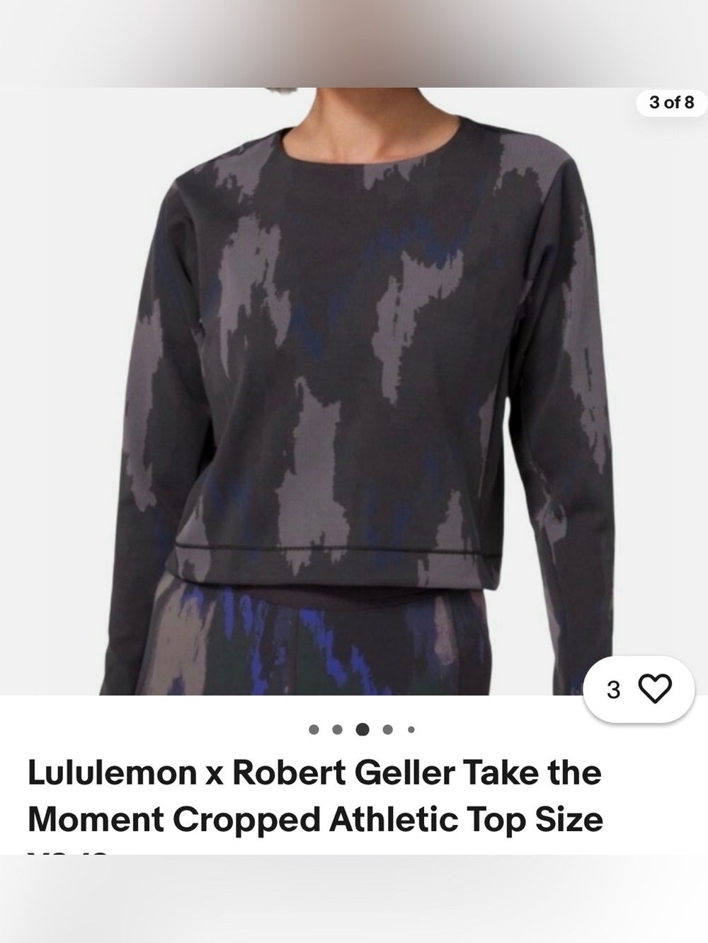 lululemon athletica Black & Gray Abstract Patterned Long-Sleeve Pullover